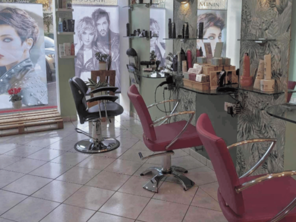Salon de coiffure de 30 m² avec grenier de stockage, situé dans un quartier dynamique avec parking gratuit. Clientèle fidèle, équipements en excellent état