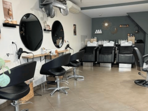 À vendre : Salon de coiffure spacieux à 10 km de Sens. Clientèle fidèle, emplacement idéal, CA 250K€, loyer 680€ HT. Clé en main, fort potentiel !