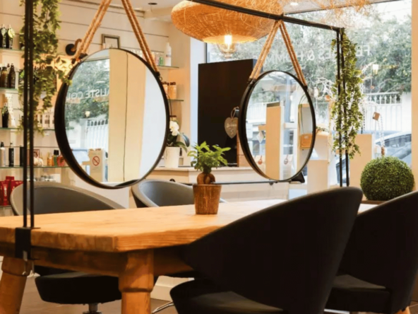À vendre à Cannes – salon de coiffure de 78 m² dans le prestigieux quartier de la basse Californie. Clientèle fidèle, 4 bacs, 9 postes, 1 cabine esthétique à exploiter. CA : 210 000 € HT. Prix : 170 000 €.