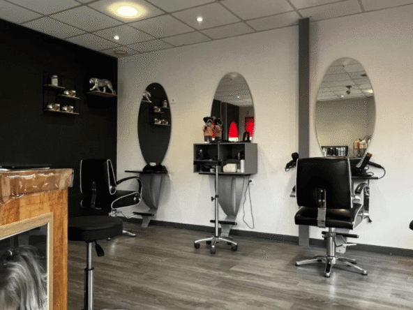 Salon de coiffure à vendre en zone commerciale dynamique, 119 000 € de CA HT, faible loyer, clientèle fidèle et emplacement à fort passage.