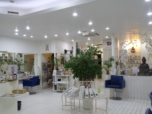 Salon de coiffure à vendre dans le quartier de Villiers, 150 m², 3 bacs, 6 postes et 4 salariés. CA HT 240 000 €, avec potentiel esthétique.